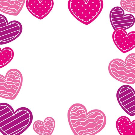 frame of cute hearts isolated icon vector illustration designのイラスト素材