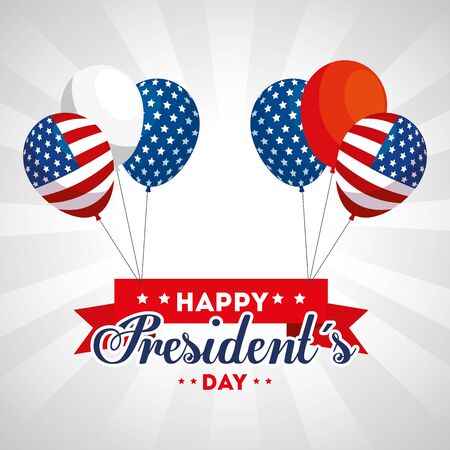 Balloons design, Usa happy presidents day united states america independence nation us country and national theme Vector illustrationのイラスト素材