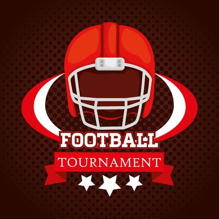 poster of american football with helmet vector illustration designのイラスト素材