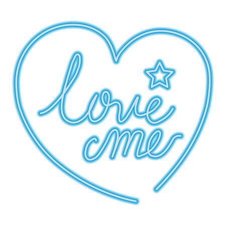 love me lettering with heart and star isolated icon vector illustration designのイラスト素材
