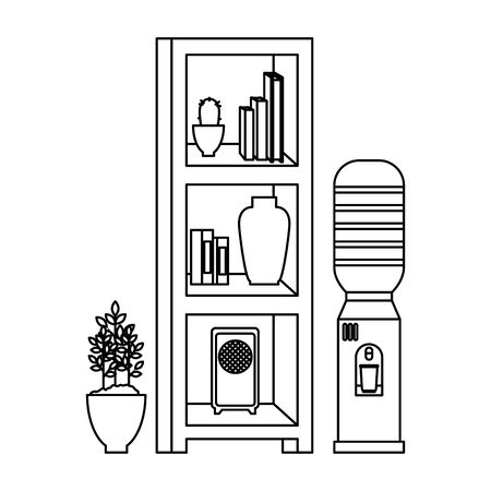 house place with shelving scene vector illustration designのイラスト素材