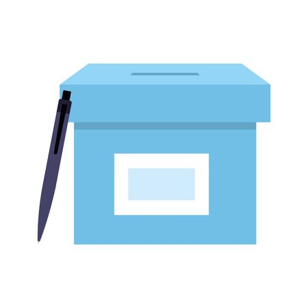 ballot box with pen isolated icon vector illustration designのイラスト素材