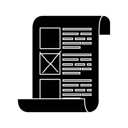 silhouette of vote form with candidates isolated icon vector illustration designのイラスト素材