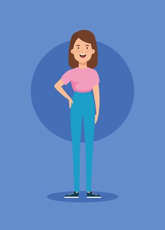 beautiful woman avatar character icon vector illustration designのイラスト素材