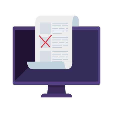 computer for vote online isolated icon vector illustration designのイラスト素材