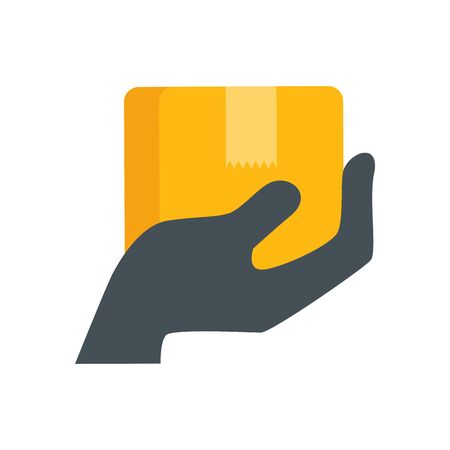 delivery service hand with box package isolated icon vector illustration designのイラスト素材