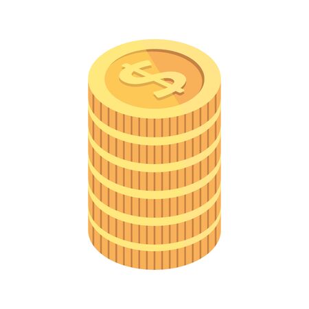 pile of coins money cash isolated icon vector illustration designのイラスト素材