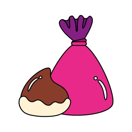 delicious chocolate chip with candy in wrap vector illustration designのイラスト素材