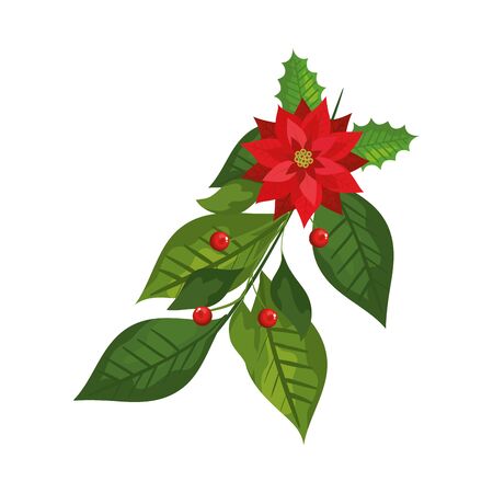 leaves  with seeds decoration christmas isolated icon vector illustration designのイラスト素材
