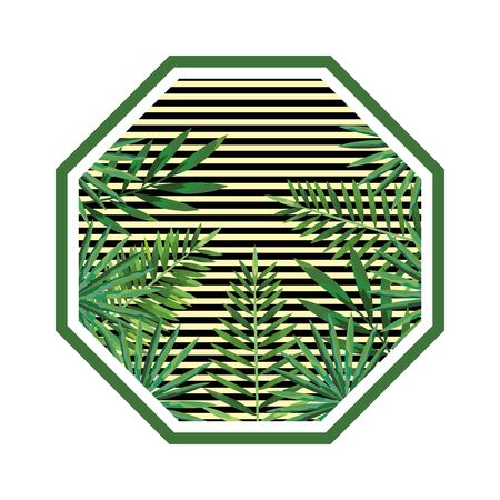 rhombus in straw with leafs vector illustration designのイラスト素材