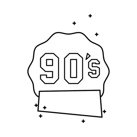 nineties sign retro style isolated icon vector illustration designのイラスト素材