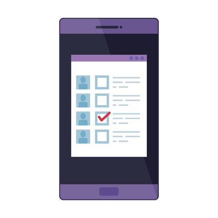 smartphone for vote online isolated icon vector illustration designのイラスト素材