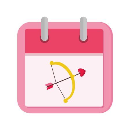 calendar with arch cupid isolated icon vector illustration designのイラスト素材