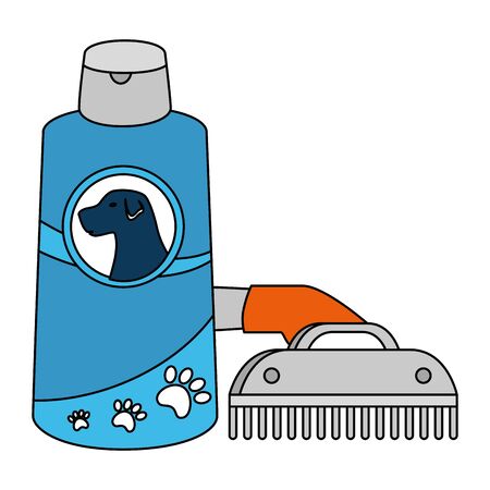 comb pet with dog care bottle isolated icon vector illustration designのイラスト素材