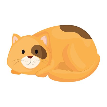 cute little cat animal icon vector illustration designのイラスト素材