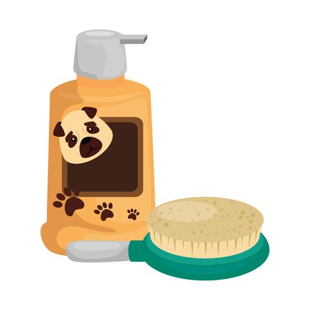 brush pet with dog care bottle isolated icon vector illustration designのイラスト素材