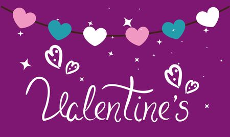 valentines day card with hearts decoration vector illustration designのイラスト素材