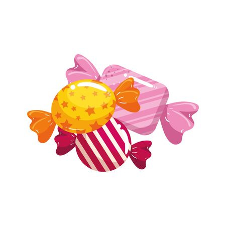 candies in wrapper isolated icon vector illustration designのイラスト素材