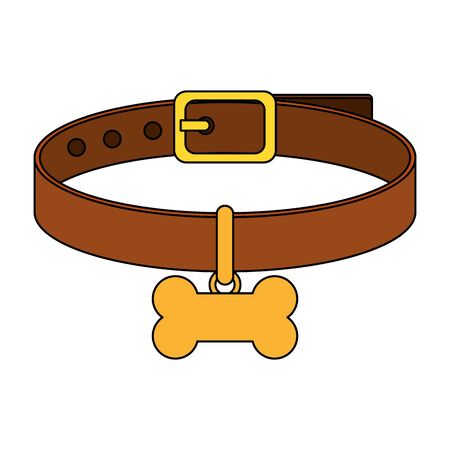 collar for dog with bone isolated icon vector illustration designのイラスト素材