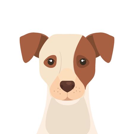face of white dog with brown spot vector illustration designのイラスト素材
