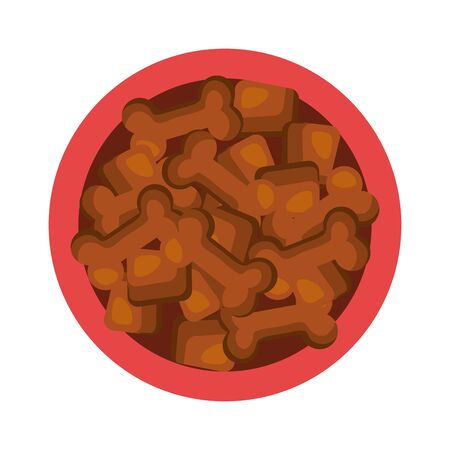 view aerial of dish food dog animal isolated icon vector illustration designのイラスト素材