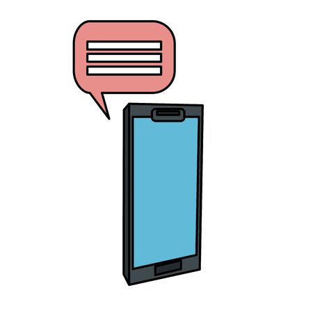smartphone device with speech bubble isolated icon vector illustration designのイラスト素材