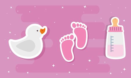 set of cute baby toys vector illustration designのイラスト素材