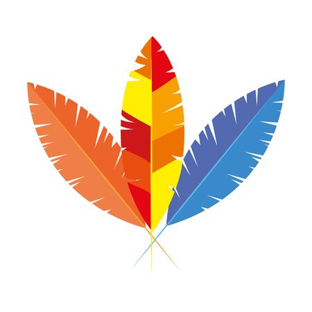 set of exotic feathers bird isolated icon vector illustration designのイラスト素材