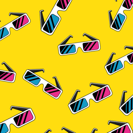 background of glasses accessory of nineties retro style vector illustration designのイラスト素材