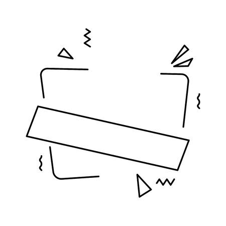 ribbon decoration in frame isolated icon vector illustration designのイラスト素材