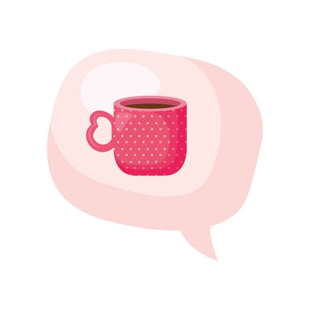 cup coffee in speech bubble isolated icon vector illustration designのイラスト素材