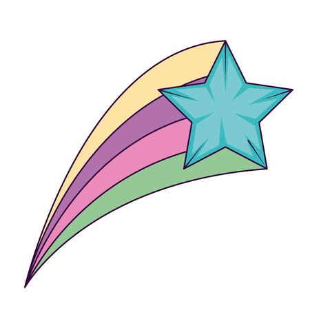 cute shooting star magic icon vector illustration designのイラスト素材