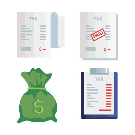 bundle of tax day icons vector illustration designのイラスト素材