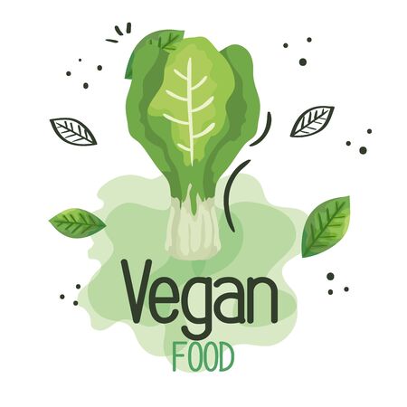 vegan food poster with leek fresh vector illustration designのイラスト素材