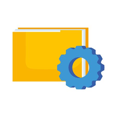 File and gear design, Document data archive storage organize business office and information theme Vector illustrationのイラスト素材