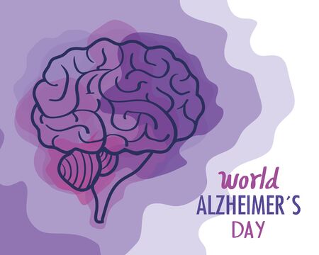 world alzheimer day with brain vector illustration designのイラスト素材
