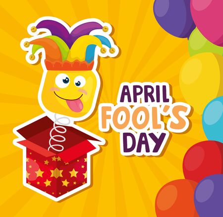 april fools day with surprise box vector illustration designのイラスト素材