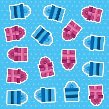 gifts boxes presents pattern background vector illustration designのイラスト素材