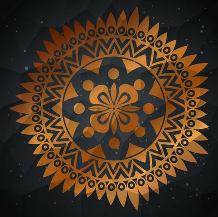 golden mandala flower meditation ornament vector illustration designのイラスト素材