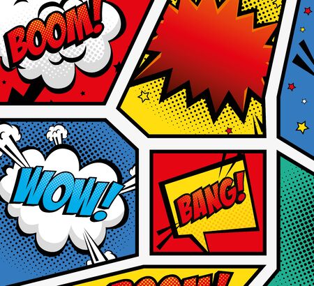 set of expressions pop art style icon vector illustration designのイラスト素材