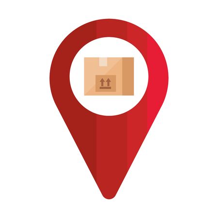 Box inside gps mark design, Delivery logistics transportation shipping service warehouse industry and global theme Vector illustrationのイラスト素材