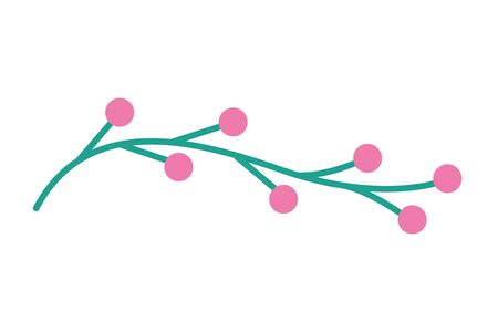 branch with seeds pink color isolated icon vector illustration designのイラスト素材