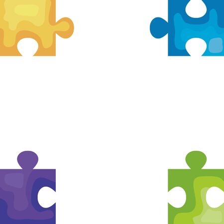 set of puzzle pieces icons vector illustration designのイラスト素材