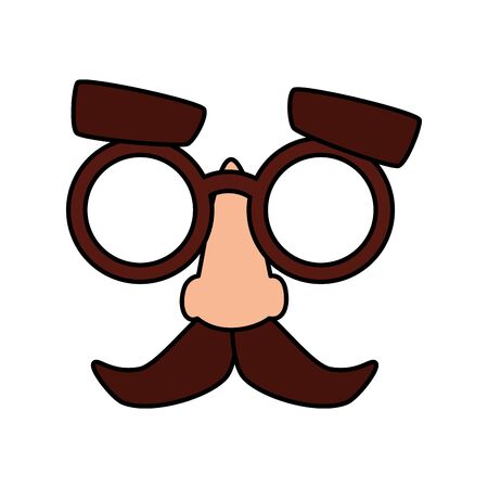 mask with glasses and moustache vector illustration designのイラスト素材