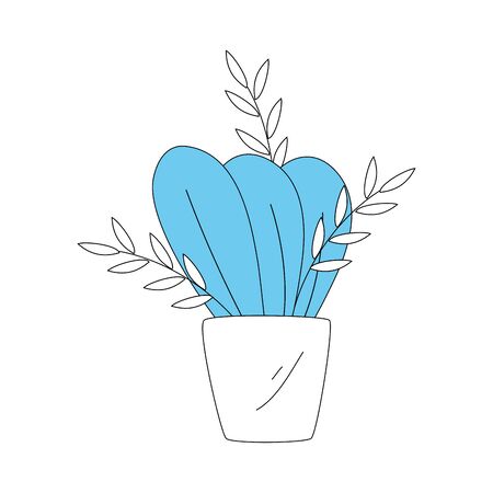 plant in house pot isolated icon vector illustration designのイラスト素材