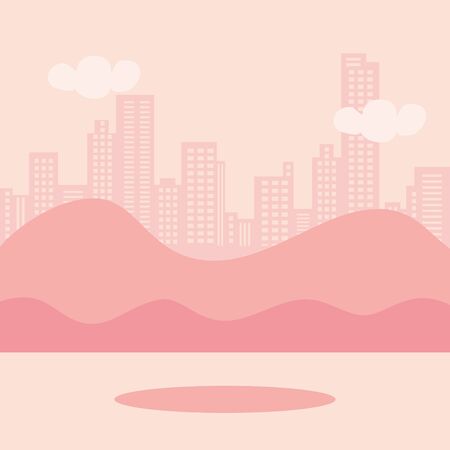landscape with urban scene icons vector illustration designのイラスト素材