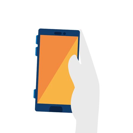 hand with smartphone device isolated icon vector illustration designsのイラスト素材