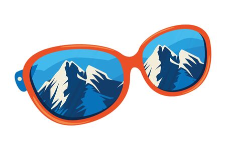 sunglasses with landscape in lens isolated icon vector illustration designのイラスト素材