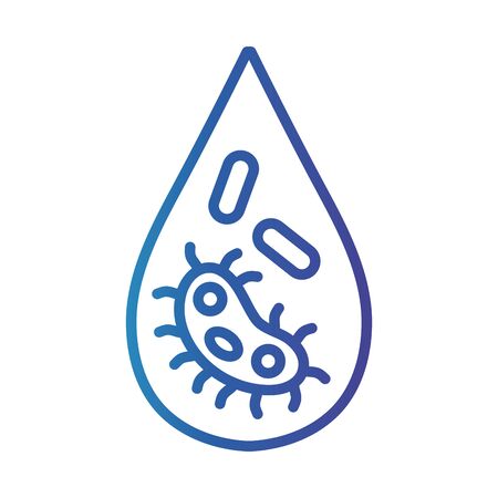 drop with particle of covid 19, gradient line style icon vector illustration designのイラスト素材