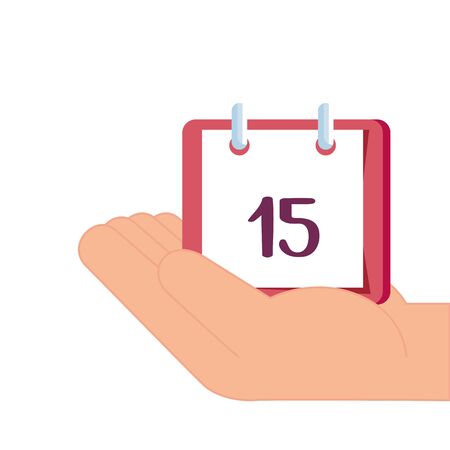 hand with calendar reminder date isolated icon vector illustration designのイラスト素材
